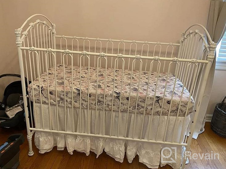 img 1 attached to 3-Tiered Peach Ruffled Crib Skirt For Baby Girl Nursery Bedding | Dust Ruffle review by David Dugas