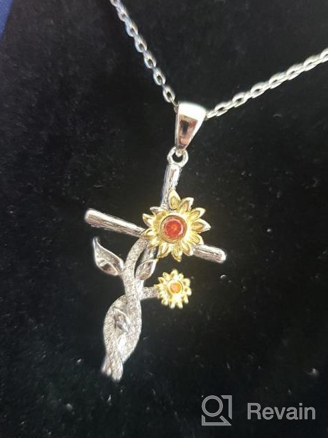 img 1 attached to 🌻 925 Sterling Silver Distance Cross Necklace for Women, You are My Sunshine Sunflower Jewelry Gifts for Wife, Girls, Mom - Birthday & Christmas Day review by Matt Sirmons