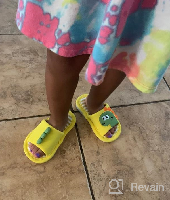 img 1 attached to 🦖 Adorable MEMON Toddler Slippers Dinosaur ME2016 Grn 9 Boys' Shoes: Perfect Comfort for your Little One! review by Deandre Kamaludin