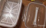 img 1 attached to Fruit Vegetable Produce Storage Saver Containers With Lid & Colander BPA-Free Plastic Fresh Keeper Set Refrigerator Fridge Organizer For Salad Berry Lettuce Food Meat Fish Celery - 3 Packs White review by Carlos Damain