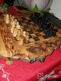 img 7 attached to BeldiNest Набор шахмат из оливкового дерева Деревянная шахматная доска Деревенский стиль