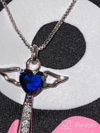 img 1 attached to Angel Birthstone Heart Cross Necklace with Cubic Zirconia Wings for Girls, Women, and Kids! Perfect Valentine's and Birthday Gift. review by Ruchi Wersal