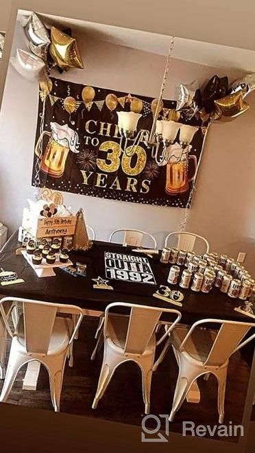 img 1 attached to Black Gold Happy 60Th Birthday Decorations Large Cheers To 60 Years Banner Backdrop, 72.8 X 43.3 Inch Anniversary Photo Background Poster Sign Party Supplies review by Juan Huerta