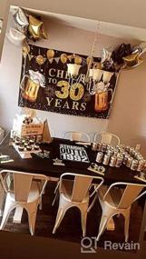 img 5 attached to Black Gold Happy 60Th Birthday Decorations Large Cheers To 60 Years Banner Backdrop, 72.8 X 43.3 Inch Anniversary Photo Background Poster Sign Party Supplies