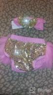 img 1 attached to Baby Girl 2PCS Set Cotton Tulle Sequins Diaper Cover Bloomers Headband review by Leslie Sharp