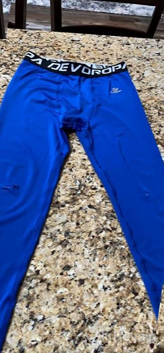 img 1 attached to DEVOROPA Boys Leggings: Quick Dry Youth Compression Pants for Sports - Basketball Base Layer review by Matt Pavelko
