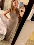 img 1 attached to Empire Waist Sleeveless Maternity Long Dress - Basic Tank One Piece For Pregnancy, Baby Shower & Photography By Beachcoco Women review by Tony Stone