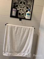 img 1 attached to Sleek & Stylish Matte Black Bathroom Towel Bar - RUSTPROOF SUS304 Stainless Steel Wall Mount For Shower And Hand Towels - 29.9 Inches Total Length review by Djmikis Parker