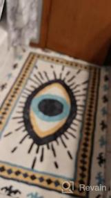 img 6 attached to Сверхмягкий бархатный синий круглый ковер от сглаза - креативный нескользящий напольный ковер в племенном стиле для спальни, гостиной, декора детской - 2-футовый винтажный коврик от HAOCOO