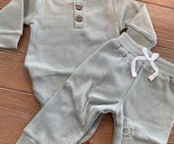 img 1 attached to Cozy And Stylish Unisex Baby Winter Outfit: Knitted Cotton Long Sleeve Romper And Pants Set By HZYKOK review by Jayshawn Webb