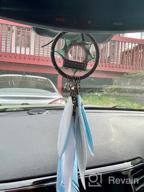 img 1 attached to Dremisland Handmade Dream Catcher Car Rear View Mirror Charm With Pearl Ornament - Blue And Grey Dream Catchers review by Angela Petersen