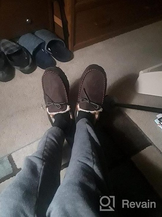 img 1 attached to 👞 MIXIN Men's Memory Foam Hard Sole Slippers - Warm and Cozy Moccasin House Shoes for Indoor and Outdoor Use review by Christopher Holker