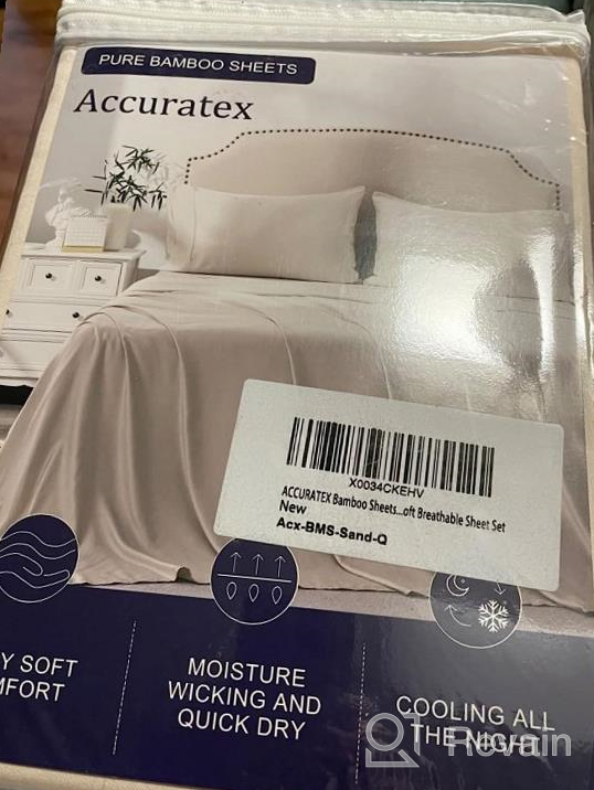 img 1 attached to Cooling Queen Size Bamboo Sheets - 4 Piece Queen Sheet Set With 16" Deep Pocket, Soft And Breathable Grey Bamboo Bed Sheets - ACCURATEX review by Vanesa Williams