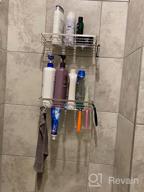 img 1 attached to Stainless Steel Shower Caddy And Organizer With 5 Hooks - Wall Mounted And No Drilling Required - 3 Pack review by Chris Perez