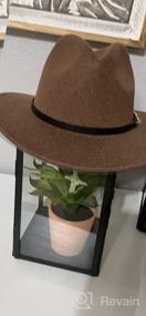img 5 attached to Стильная двухцветная фетровая шляпа Fedora для женщин - джазовая панама с широкими полями от Anycosy