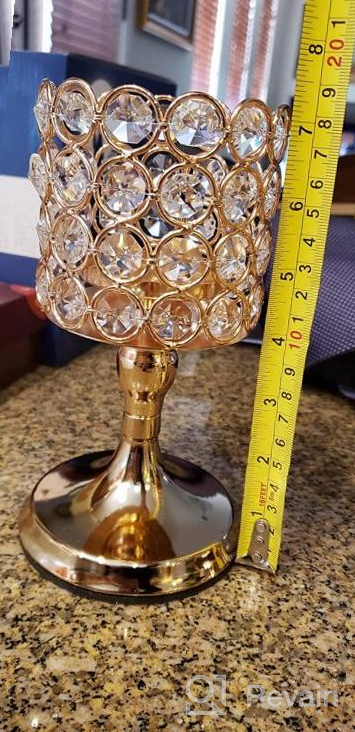 img 1 attached to Add Glamour To Your Home With VINCIGANT Mini Gold Crystal Candle Holders - Perfect For Weddings And Dinning Table Centerpieces review by Thomas Taylor