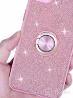 img 1 attached to Glitter Bling Sparkly IPhone SE 2022/2020 Case With Ring Stand - Women Girls Protective Cover For IPhone SE 3Rd Gen/2Nd Gen/8/7 - Gold, By Wisdompro review by Elizabeth Keever