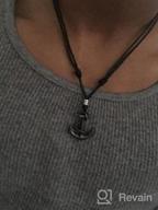 img 1 attached to ⚓ Stylish BlueRica Metal Anchor Pendant with Adjustable Cord Necklace: Nautical-inspired Fashion Accessory review by Dustin Barry