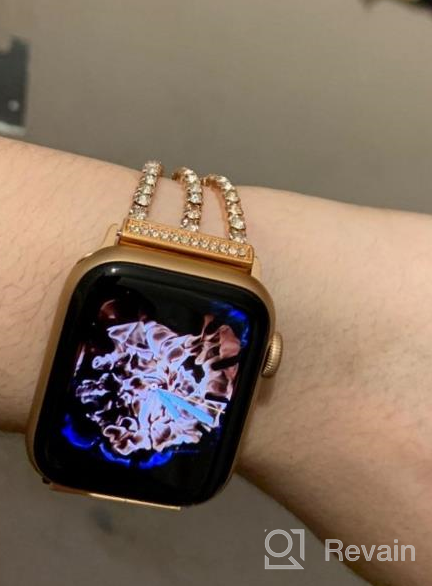 img 1 attached to Rose Gold Bling Diamond Rhinestone Metal Link Bracelet Compatible With Apple Watch Band 38Mm 40Mm 41Mm - Series 8 7 6 5 4 3 2 1 SE Women'S Replacement review by Giovanni Glenn