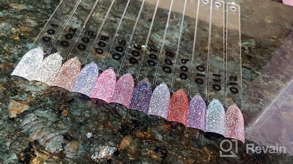 img 1 attached to Neon Reflective Glitter Gel Polish Set - 12 Sparkly Disco Diamond Nail Polishes In Blue And Pink Shades, 7Ml Each, Soak Off UV LED Manicure Set For Nail Art Salon review by Jeff Rothstein