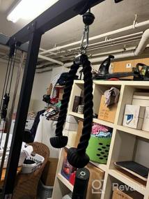 img 5 attached to SELEWARE Tricep Cable Attachment для тросовых тренажеров, универсальная тяговая веревка 28 "/ 36" с мягкими резиновыми концами, идеально подходит для тренировок в домашнем спортзале, фитнеса и упражнений