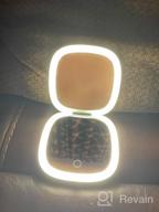 img 1 attached to Mavoro LED Lighted Travel Makeup Mirror, Rechargeable, 1X/10X Magnification - Daylight LED, Pocket Or Purse Mirror, Small Travel Mirror. Folding Portable Mirror, Touch Sensor, USB (Champagne Gold) review by Phillip Ellis