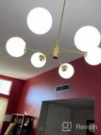 картинка 1 прикреплена к отзыву Liara Caserti Black Sputnik Chandelier - Modern Ceiling Light with 6 Glass Globe Lights - Mid Century Modern Chandelier for Dining Room, Kitchen, Bedroom - Sputnik Light Fixture, UL Listed от John Lewis
