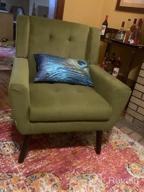 img 1 attached to Stylish Green Upholstered Accent Chair With Tufted Back & Arms - Dolonm Midcentury Modern Reading Chair For Living Room & Bedroom review by Teresa Wiggins
