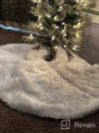 img 1 attached to 60 Inch White Faux Fur Christmas Tree Skirt - Perfect For Merry Christmas Decorations! review by Everette Jean