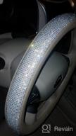 img 1 attached to Add Some Glamour To Your Ride With Seamehappy Bling Bling Rhinestones Car Steering Wheel Cover For Girls review by Dave White