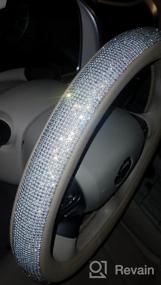 img 7 attached to Add Some Glamour To Your Ride With Seamehappy Bling Bling Rhinestones Car Steering Wheel Cover For Girls