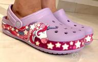 img 1 attached to Lavender Unicorn Crocs: Stylish Unisex Shoes for Toddlers - Clogs & Mules review by Joseph Neal