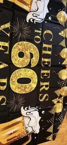 img 7 attached to Black Gold Happy 60Th Birthday Decorations Large Cheers To 60 Years Banner Backdrop, 72.8 X 43.3 Inch Anniversary Photo Background Poster Sign Party Supplies