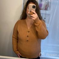 img 1 attached to Ribbed Knit Sweater For Women - Long Sleeve V-Neck Button Front, Casual Relaxed Fit Pullover Jumper Tops review by Mike Steeg