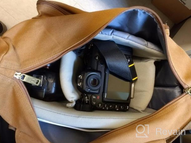 img 1 attached to 📷 Evecase Large Canvas Messenger SLR/DSLR Camera Bag with Rain Cover – Ideal for Digital Cameras, Laptops, and Accessories – Gray review by Daniel Spear