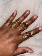 img 1 attached to Vintage Carved Crystal Gemstone Knuckle Rings Set - Ideal Stackable Finger Mid Rings For Women And Girls By Edary review by Omar Card