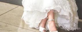 img 5 attached to Женские туфли на свадьбу с открытыми пальцами, платформой, стразами и боковыми отверстиями из атласа