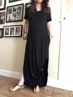 img 1 attached to GRECERELLE Women'S Casual Loose Pocket Long Dress Short Sleeve Split Maxi Dresses review by Brandi Patel