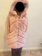 img 1 attached to Women'S Faux Fur Leather Sleeveless Shearling Hooded Vest Warm Winter Coat review by Leonard Herrera