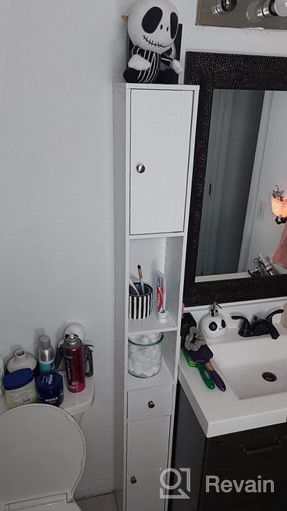 img 1 attached to White Bathroom Tall Cabinet With Drawer & Shelves - Haotian BZR34-W review by Derrick Patterson