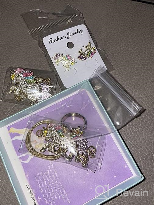 img 1 attached to SHWIN Rainbow Unicorn Necklace - Set of 2 or 4 Unicorn Necklace Bracelet Packs for Girls - Jewelry Unicorn Gifts Set review by Christina Snyder