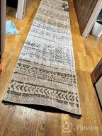 img 1 attached to Chic Geometric Boho Area Rug For High Traffic Spaces: Easy Cleaning And Durable For Living Room, Bedroom, Home Office, Kitchen - 5' X 7' Gray review by Raymond Doe