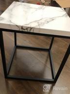 img 1 attached to Stylish Faux Marble End Table For Living Room And Bedroom - Black Metal Frame review by Micheal Looney