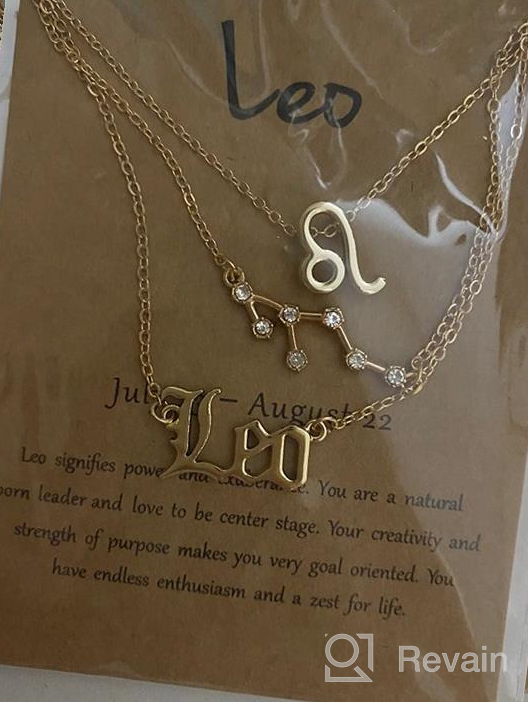 img 1 attached to PANTIDE 3Pcs Constellation Zodiac Layer Necklaces For Women Girls, Retro 14K Gold Plated 12 Constellation Pendant Necklace Exquisite Letter Horoscope Old English Zodiac Sign Jewelry Birthday Gift review by Danny Badasz