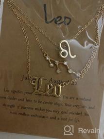img 7 attached to PANTIDE 3Pcs Constellation Zodiac Layer Necklaces For Women Girls, Retro 14K Gold Plated 12 Constellation Pendant Necklace Exquisite Letter Horoscope Old English Zodiac Sign Jewelry Birthday Gift