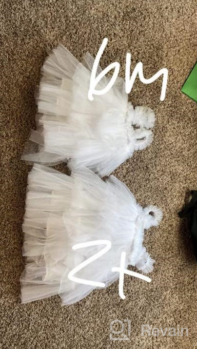 img 1 attached to Baby Girl Tutu Tulle Dress With Flower Headband For Wedding Birthday Parties review by John Graves