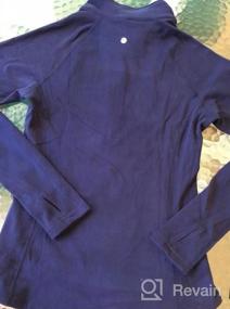 img 5 attached to Женский флисовый пуловер для бега, терморубашка с длинным рукавом и молнией до половины, зимнее снаряжение для упражнений от Willit