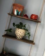 img 1 attached to 3 Tier White Wood Floating Shelves With Rope - Rustic Home Decor For Kitchen, Bathroom & Bedroom review by Omar Malvo