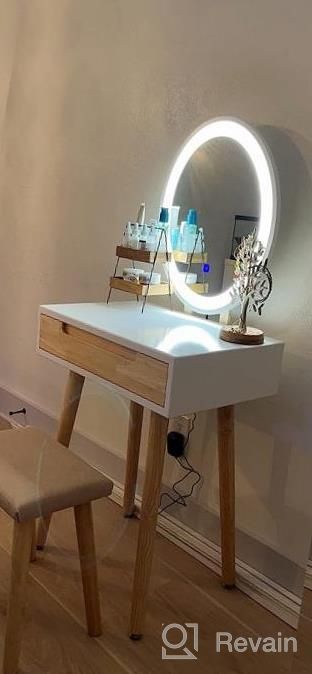 img 1 attached to Transform Your Small Space With YOURLITE Lighted Makeup Vanity Table Set review by Shaun Schatz