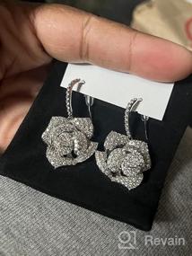 img 6 attached to Dazzle with Huggie CZ Flower Dangle Stud Earrings – A Charmed Fashion Statement for Women and Girls